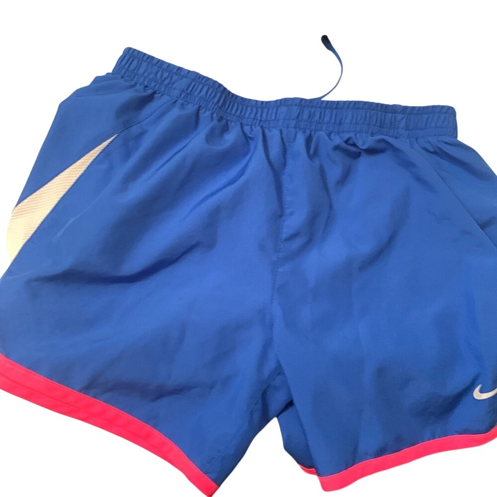 Nike Kids Running Shorts Blue Pink Mesh Trim Size Large